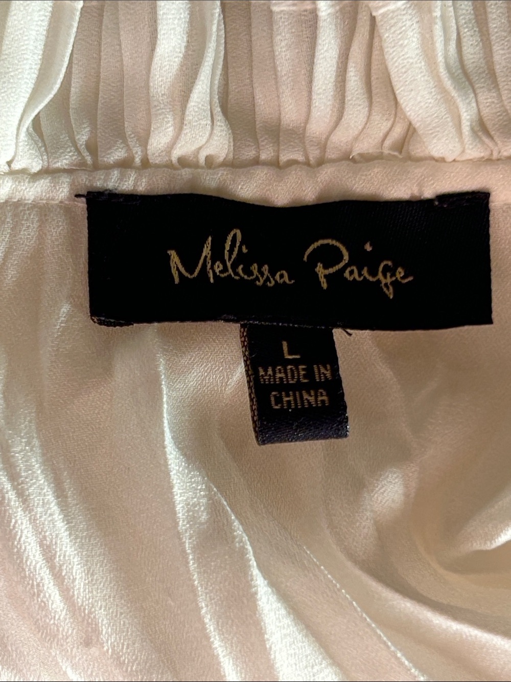 Melissa Paige SZL Ivory Georgette Blouse Career Romantic Wardrobe Staple Cottage - Picture 8 of 10